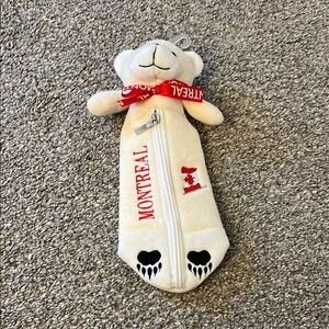 White Plush Pencil Case - Montreal
